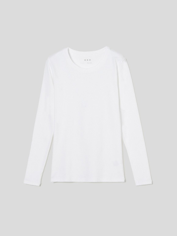 cotton knit l/s crew neck tee