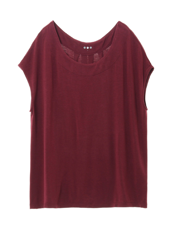 refined jersey top with back detall