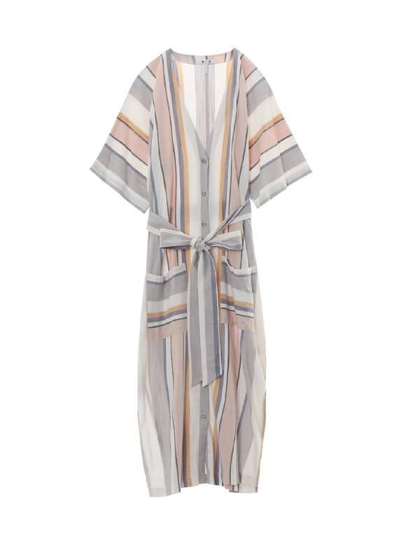 portofino stripe kimonoslv dress