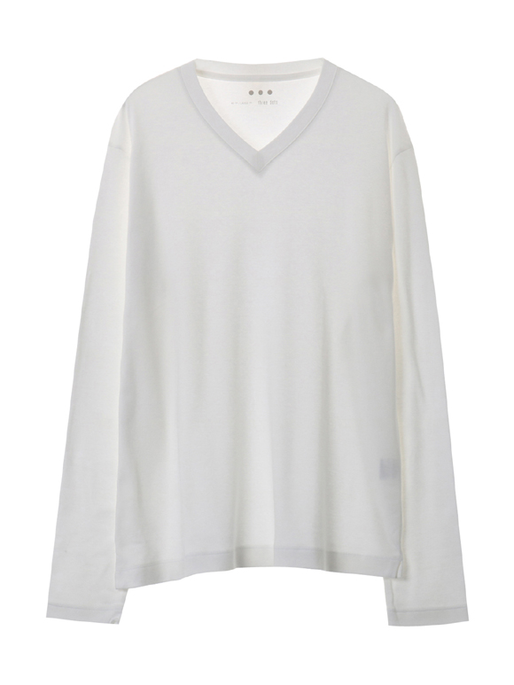 Men's brushed rib l/s v neck