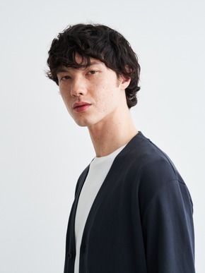 Men's brushed rib l/s cardigan 詳細画像
