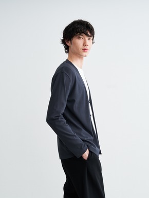 Men's brushed rib l/s cardigan 詳細画像