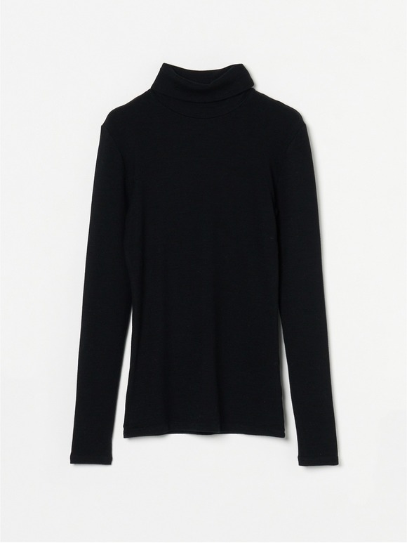 Rib jersey l/s turtle top