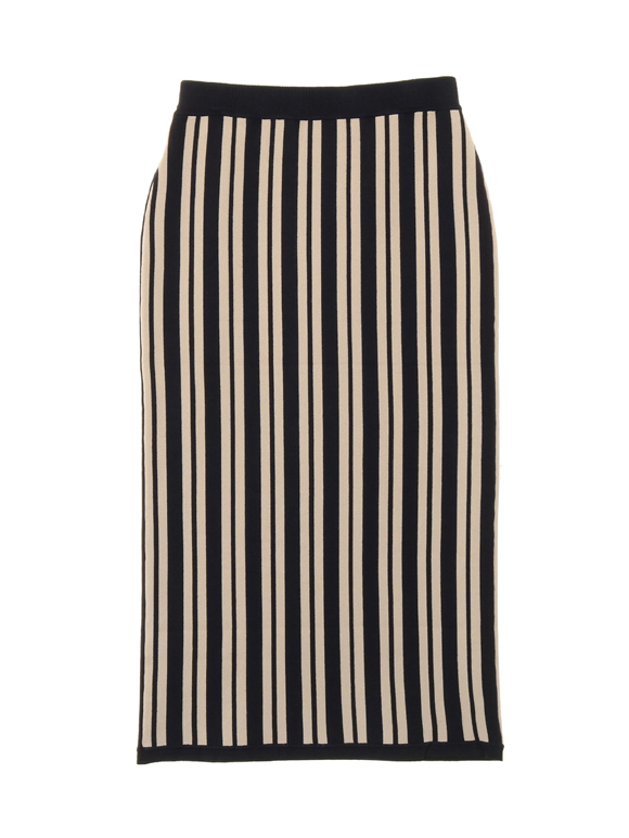 Stripe mix sweater skirt