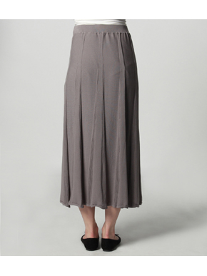 Sheer pleats midi flair skirt 詳細画像