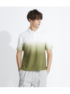 Men's dip dye s/s polo 詳細画像