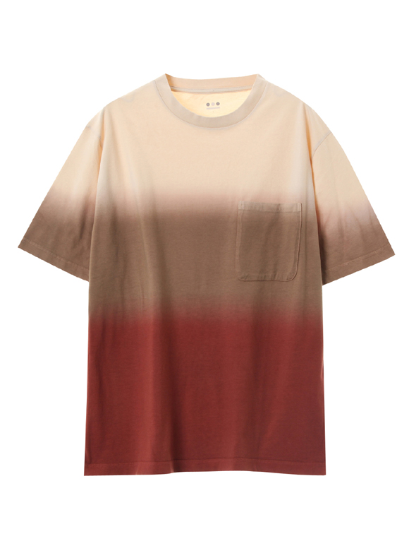 Men's gradation dye s/s pocket T