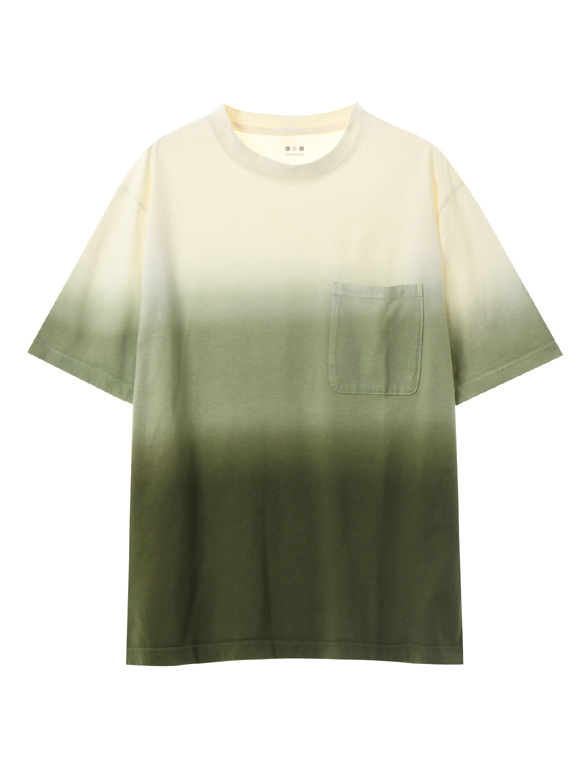 Men's gradation dye s/s pocket T