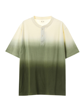 Men's gradation dye s/s henley 詳細画像