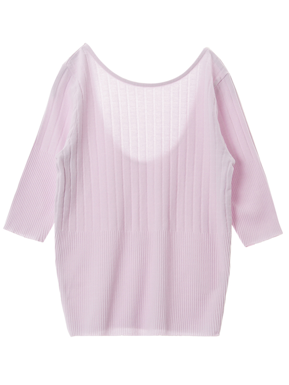 High twisted rib half sleeve top
