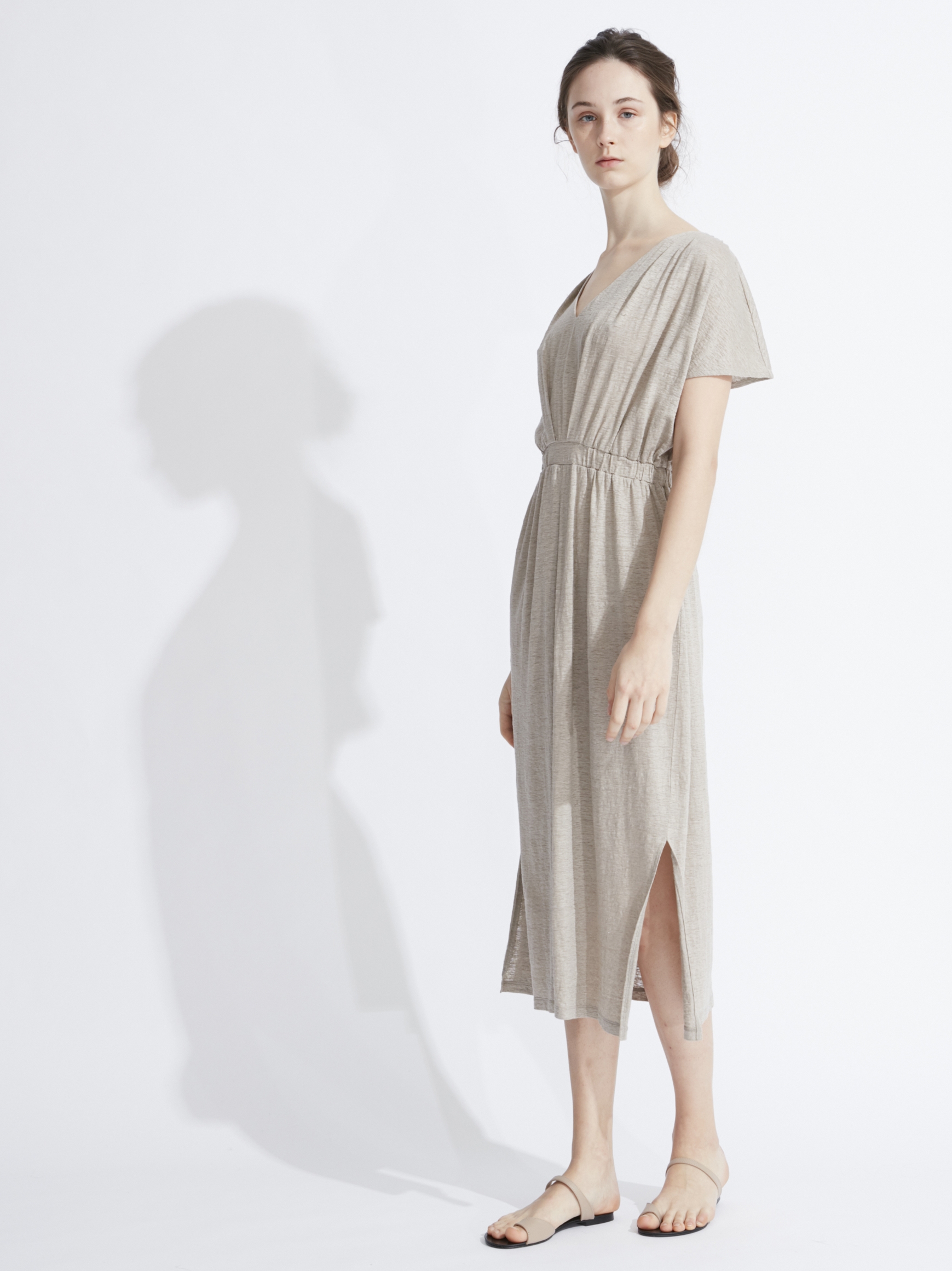 Linen jersey dress｜スリードッツ オフィシャルオンラインショップ