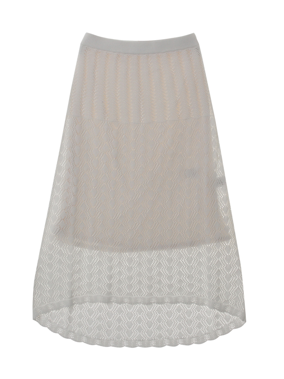 Cotton linen lace skirt