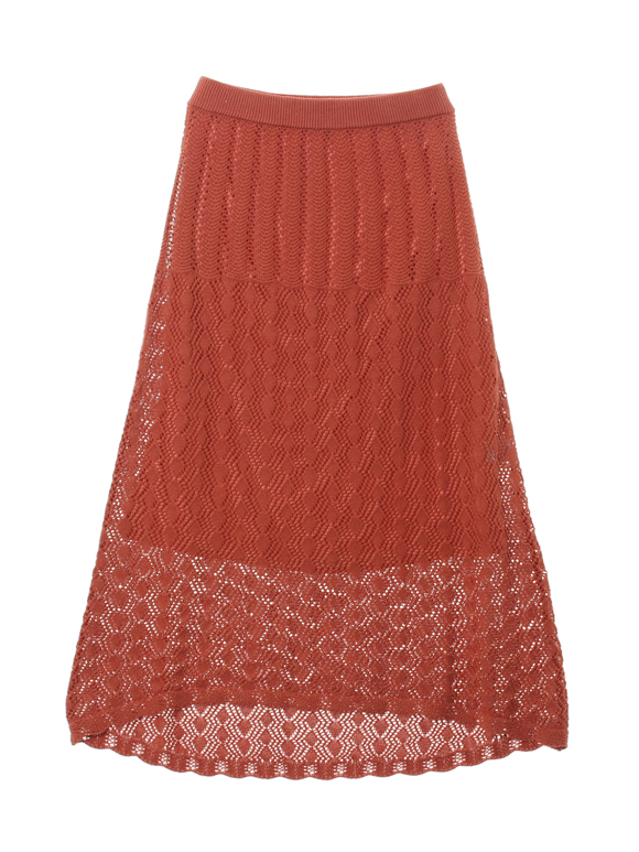 Cotton linen lace skirt