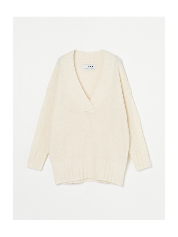 Fluffy nep sweater l/s vneck top