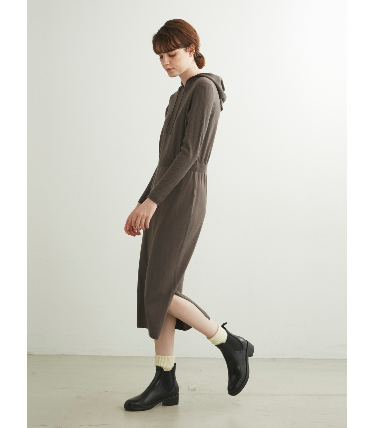 Moist long sleeve hoody dress 詳細画像 shark grey 5