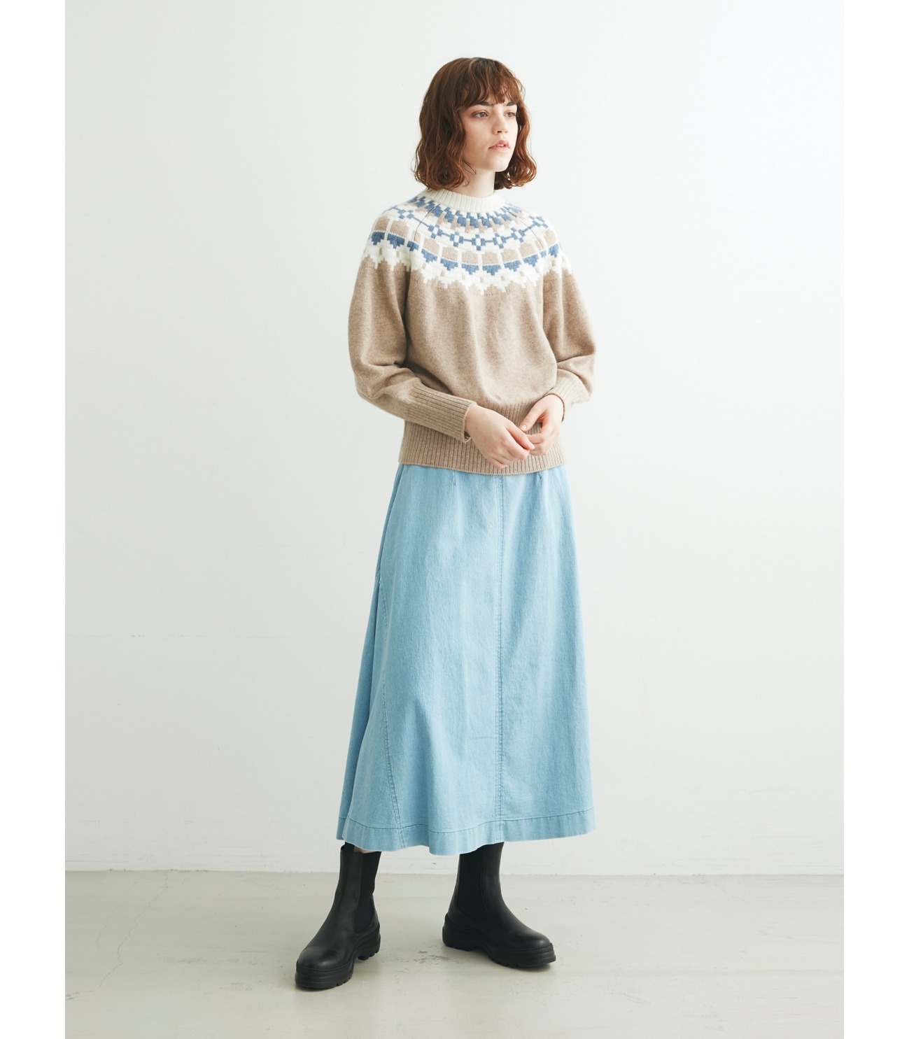 Washable wool cashmere l/s top 詳細画像 white 4