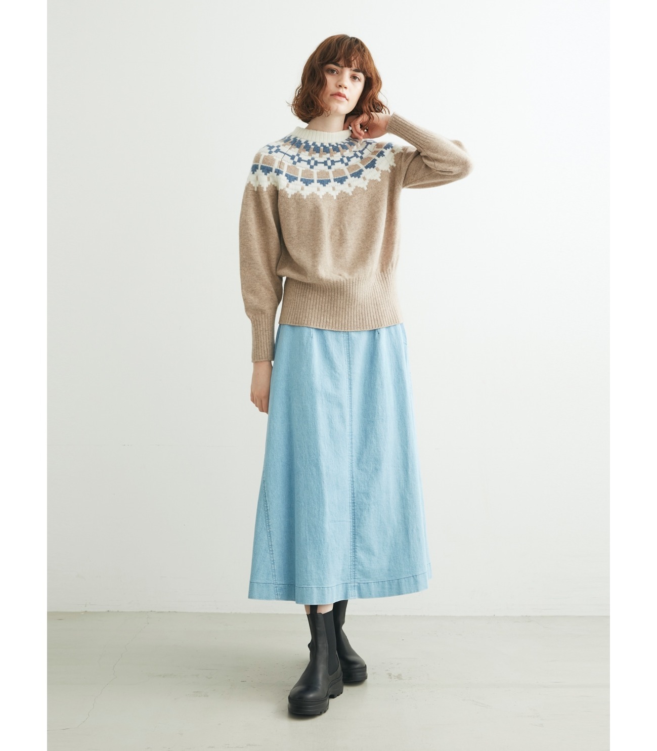 Washable wool cashmere l/s top 詳細画像 white 5