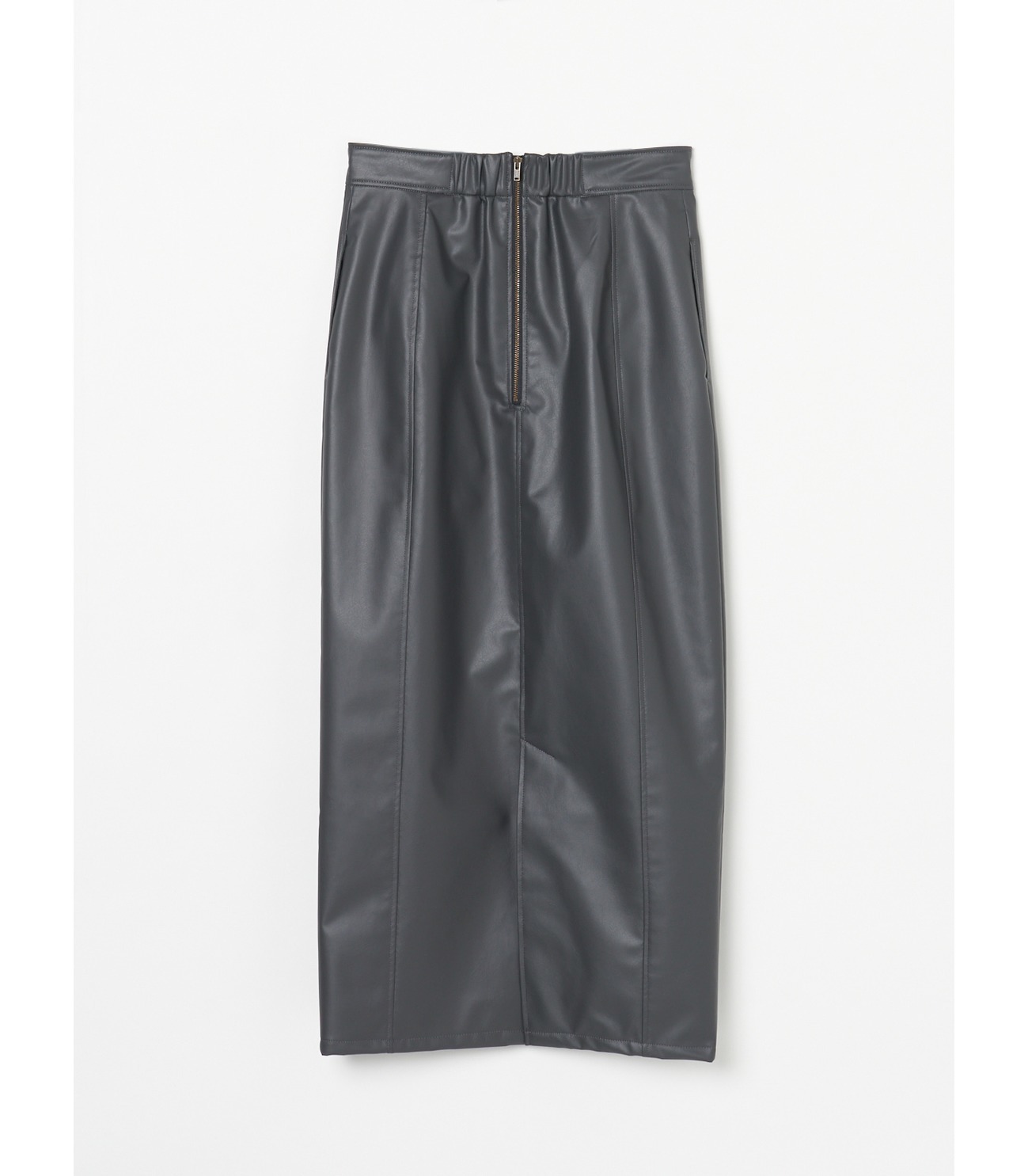 Fake leather jumper skirts 詳細画像 charcoal black 10