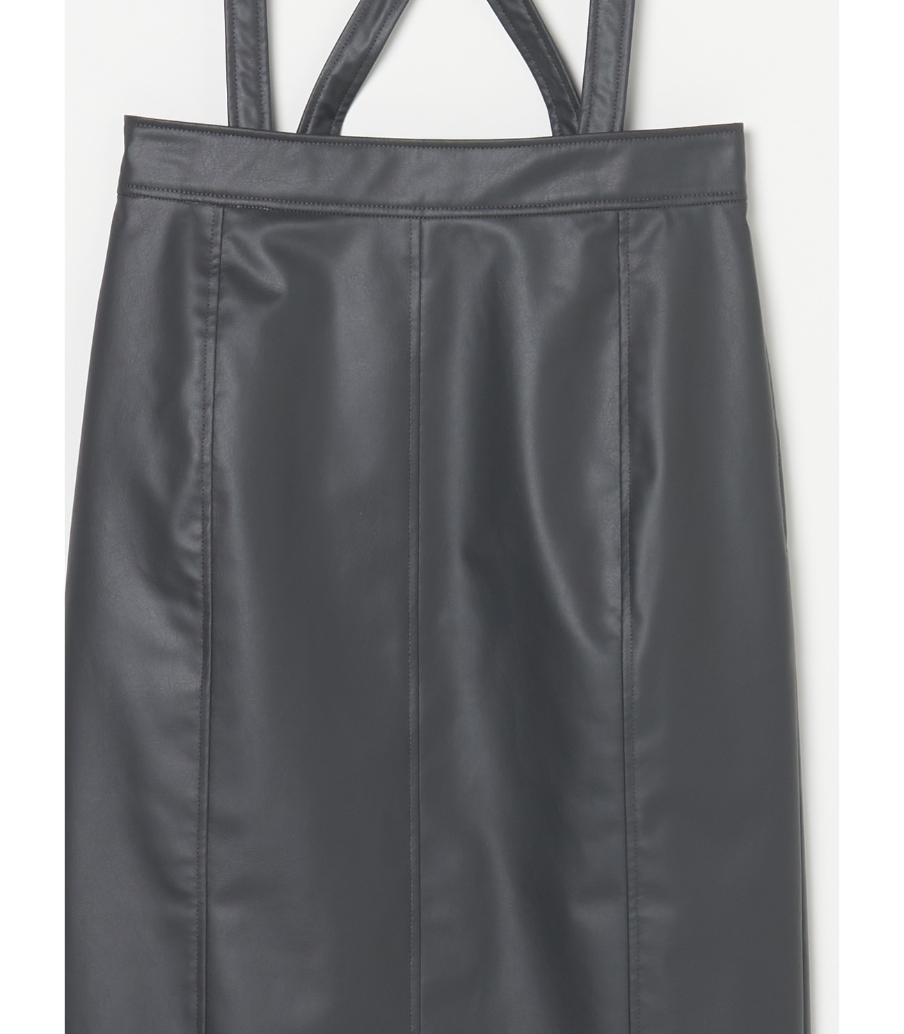 Fake leather jumper skirts 詳細画像 charcoal black 11