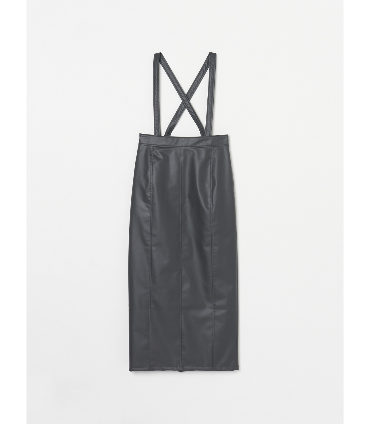 Fake leather jumper skirts 詳細画像 charcoal black 1
