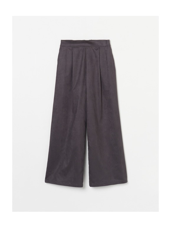 Fake suede wide pant
