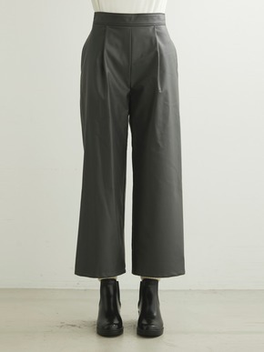 Fake leather wide pant 詳細画像