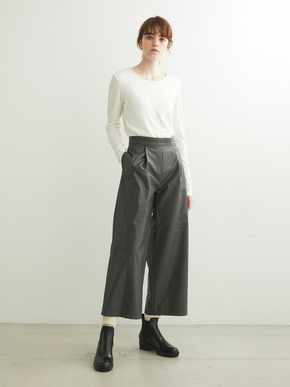 Fake leather wide pant 詳細画像