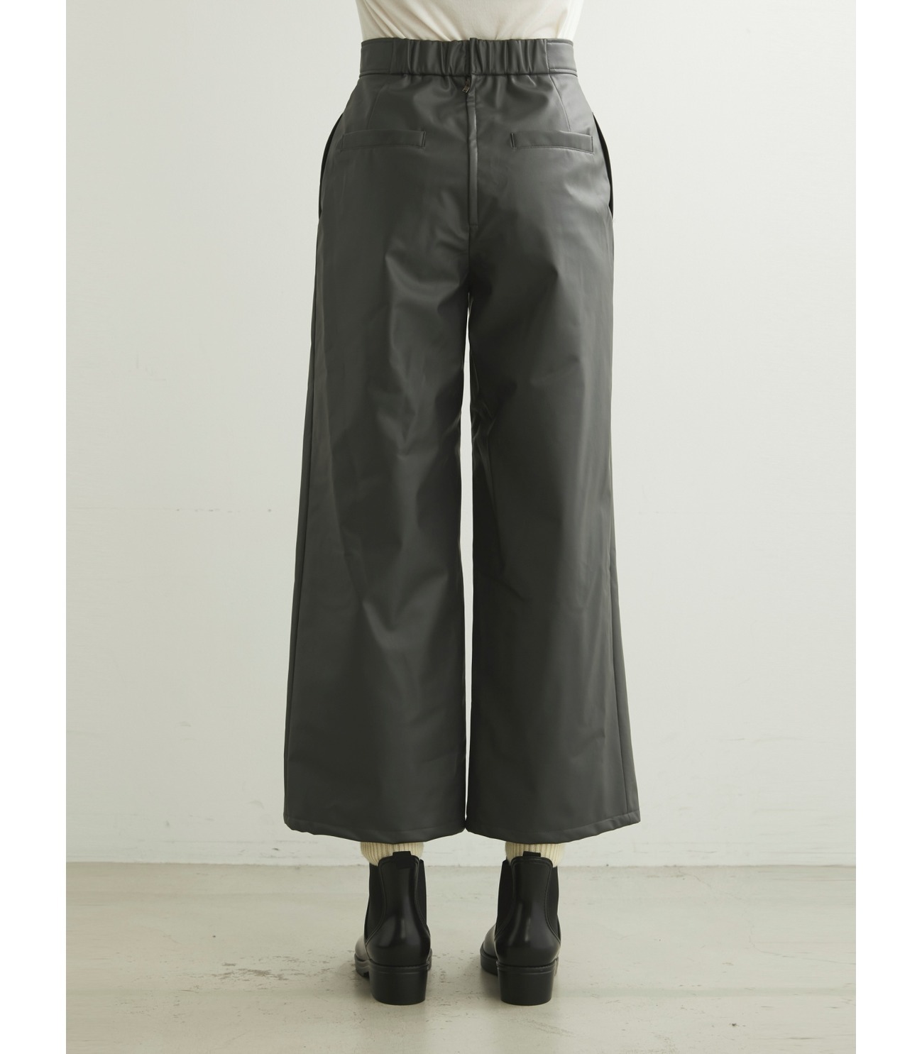 FAKE LEATHER CODE WIDE PANTS/フェイクレザーコード