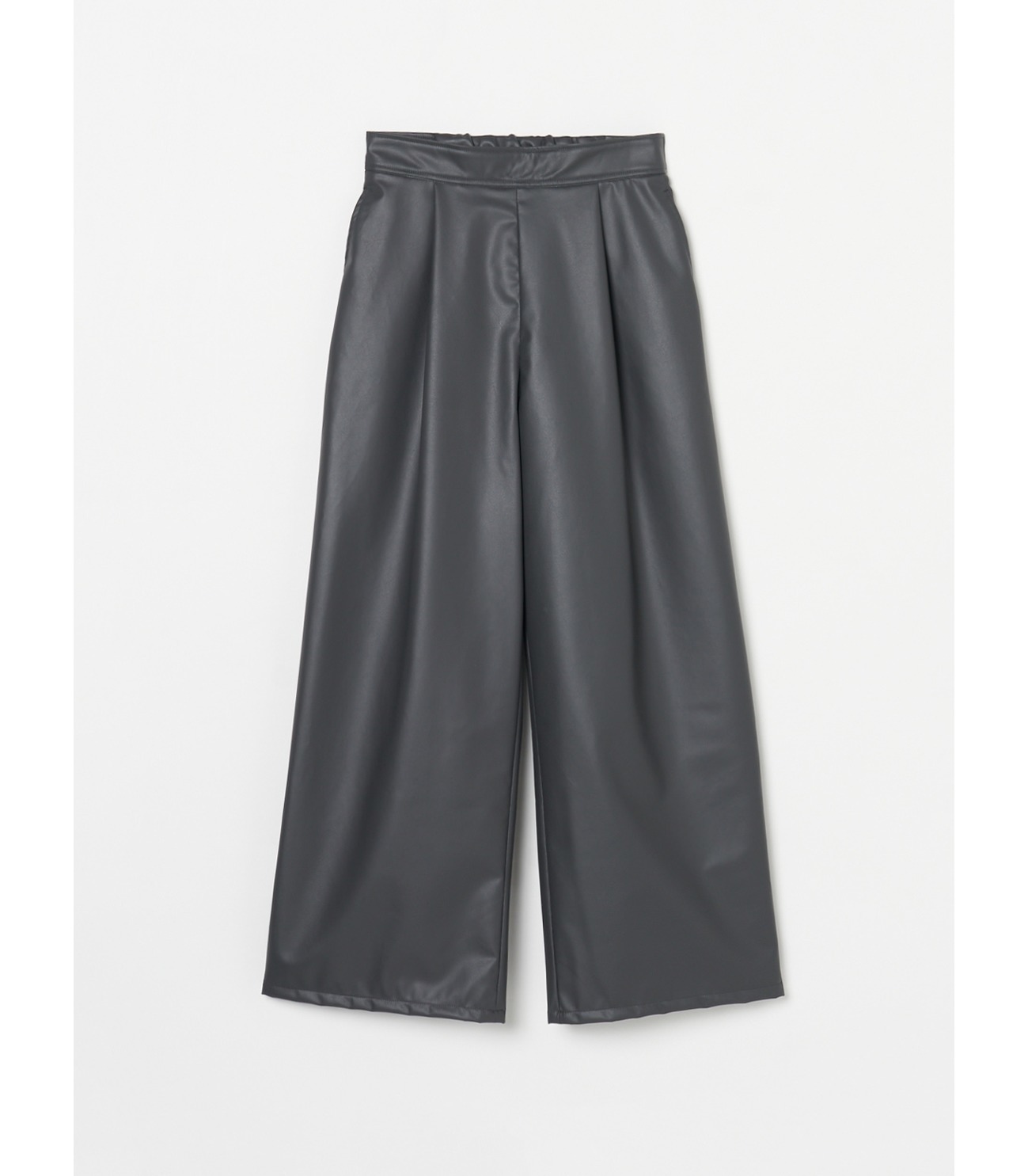 Fake leather wide pant|スリードッツ オフィシャルオンラインショップ