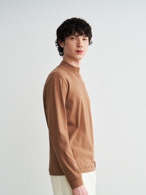 Men's brushed rib l/s mock neck 詳細画像