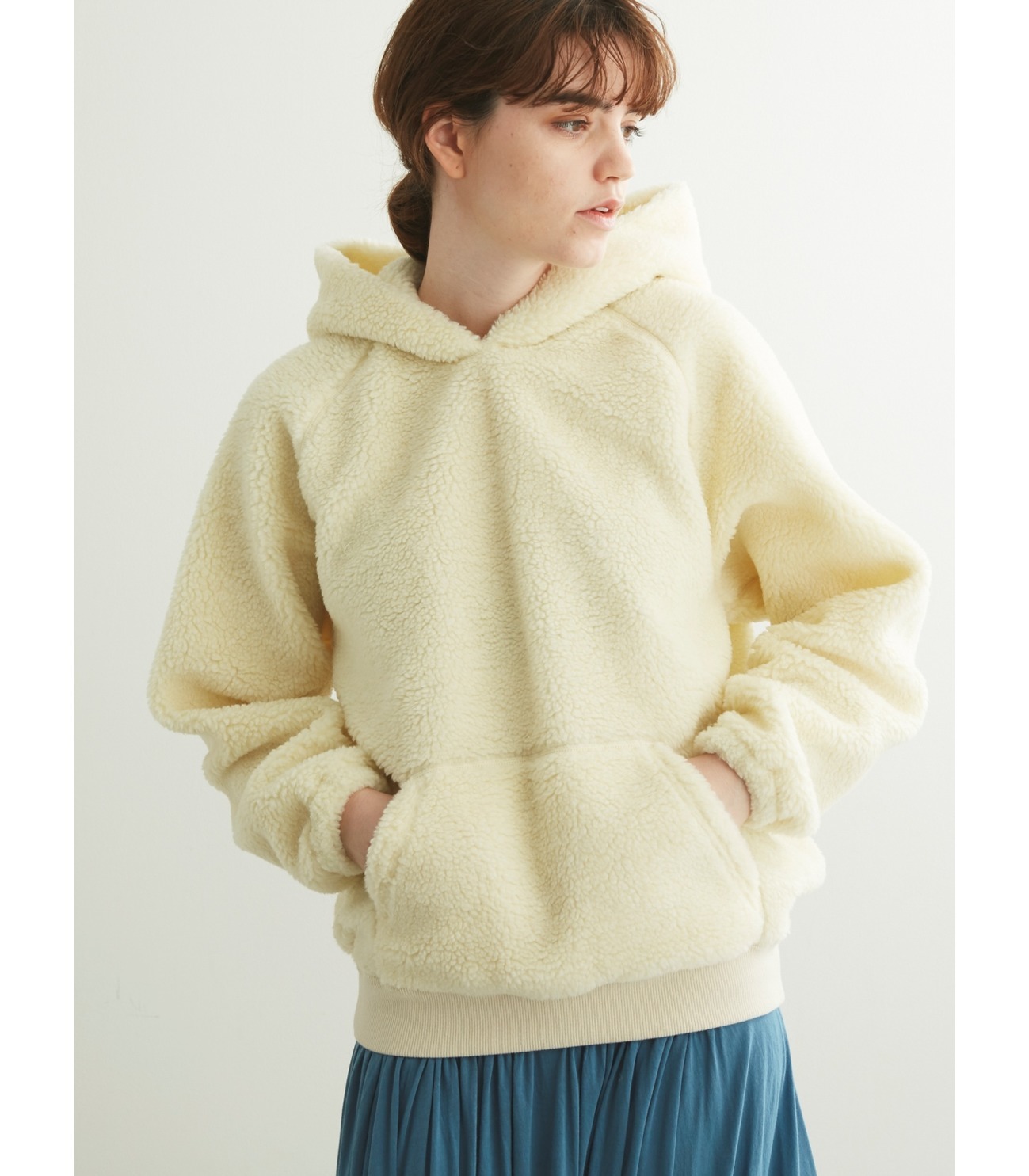 Fleece boa l/s hoody pullover 詳細画像 off white 6