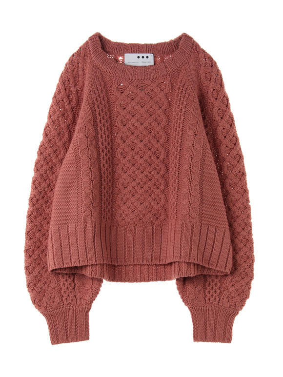 Bulky sweater l/s cable top