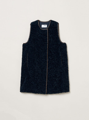 【Lea】Poodle boa long vest 詳細画像