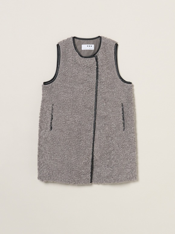 Poodle boa long vest