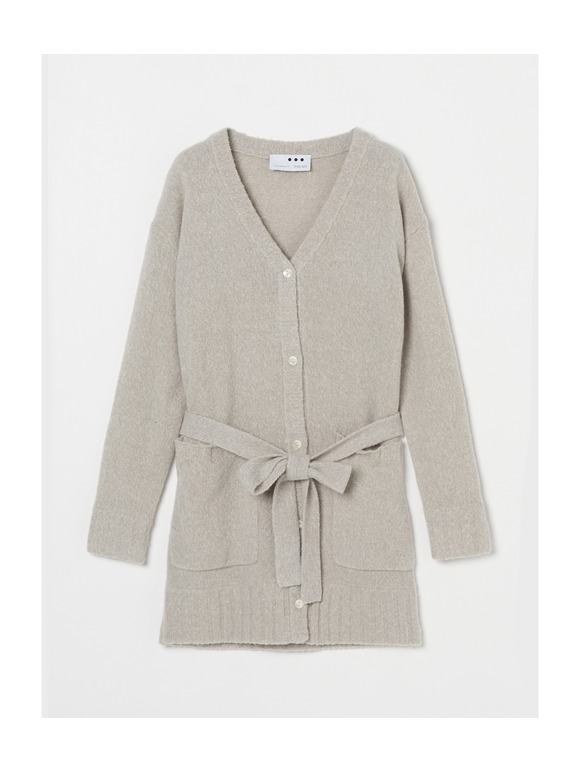 Washable wool boucle long cardy