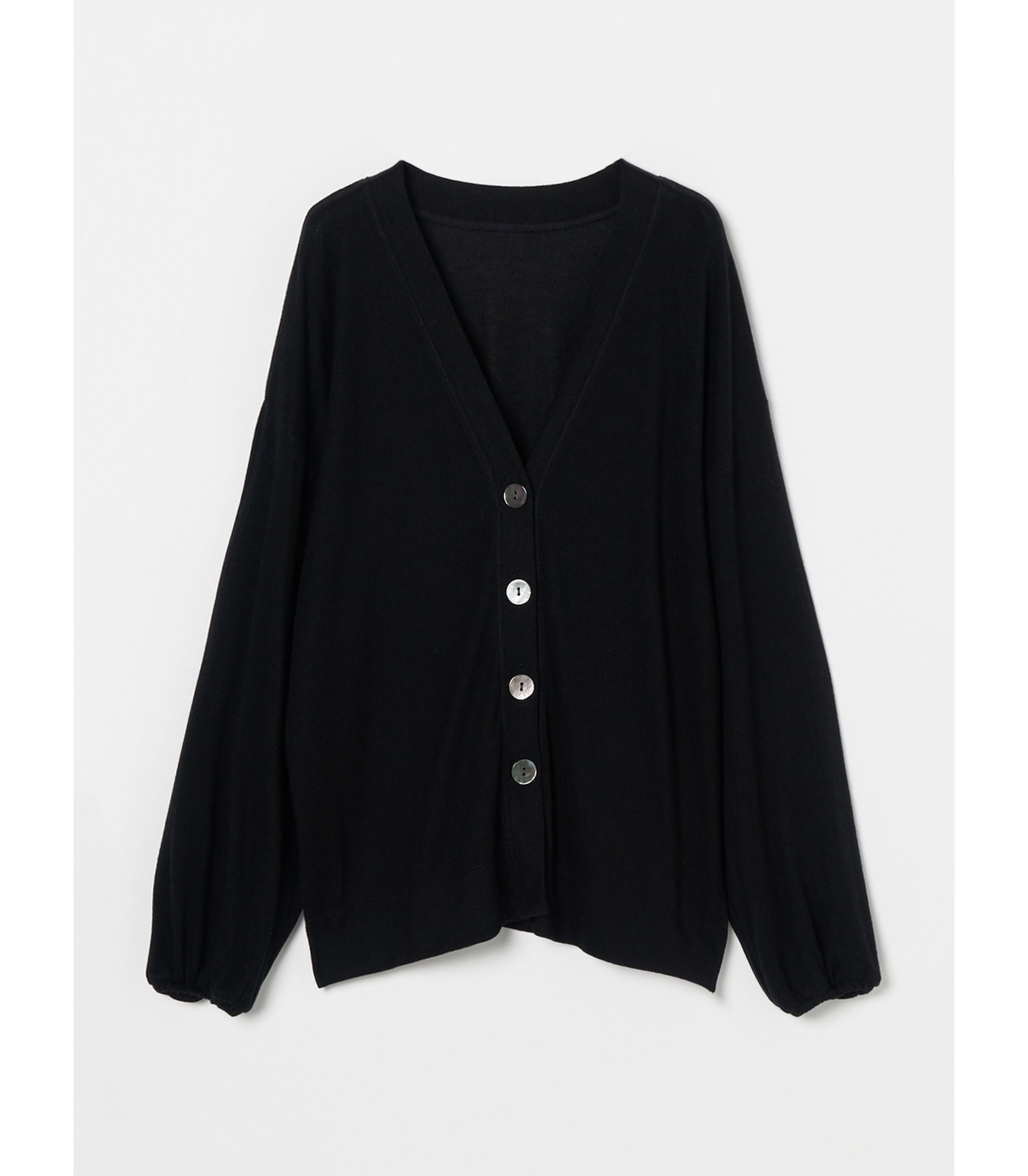 【Naoko Okusa x three dots】Brushed sweater volume sleeve 2way cardy 詳細画像 black 1
