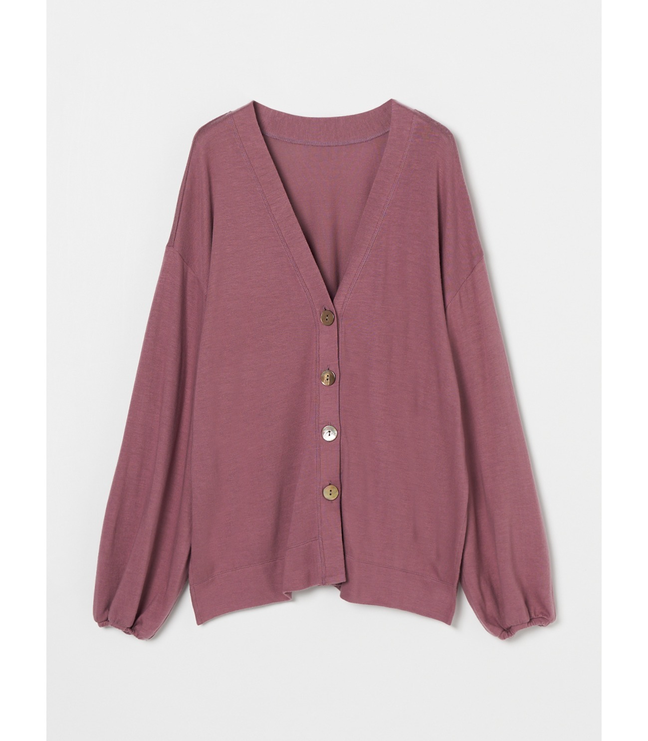 【Naoko Okusa x three dots】Brushed sweater volume sleeve 2way cardy 詳細画像 plum pink 1