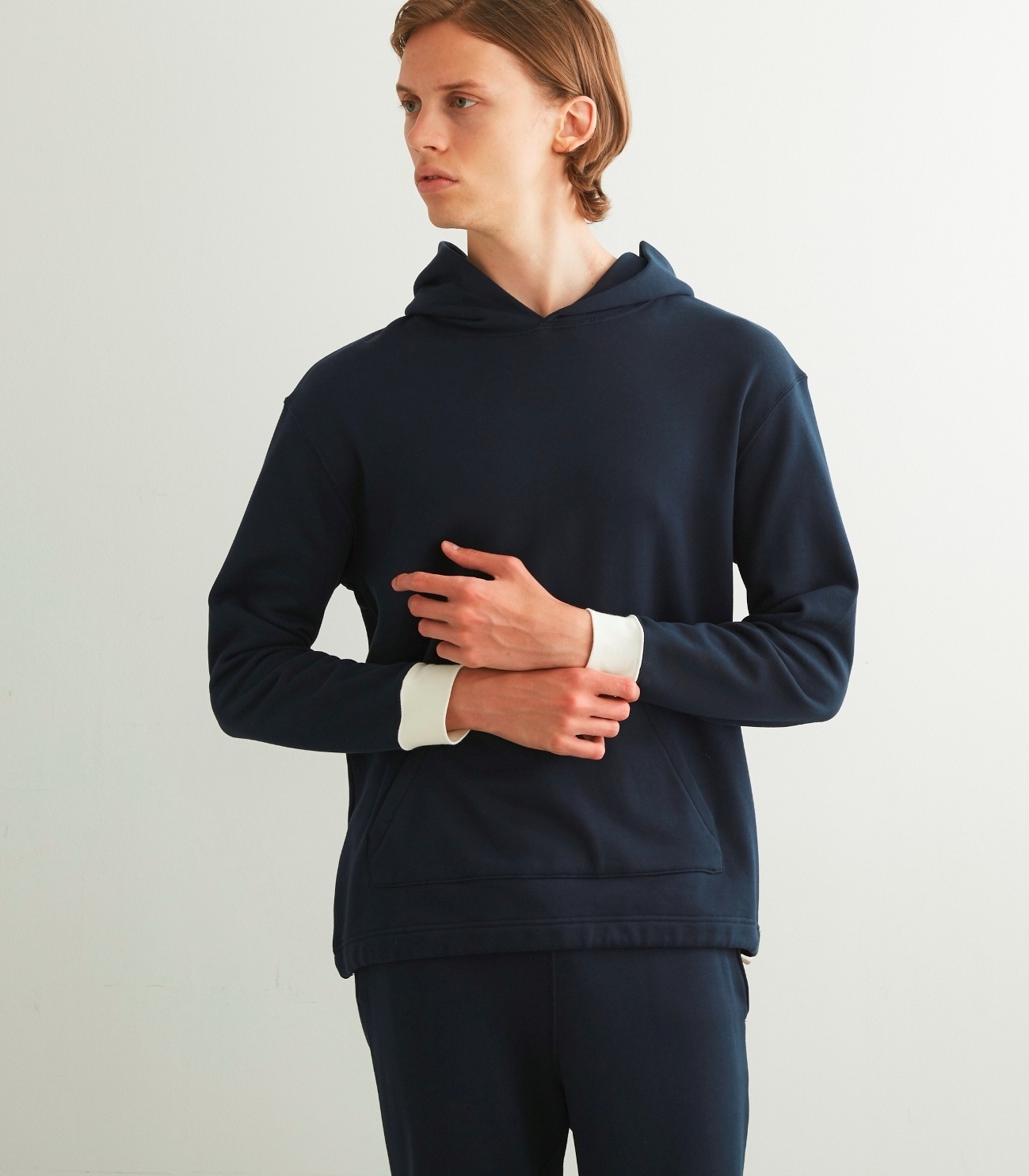 Men's new soft terry pullover hoody 詳細画像 navy 6