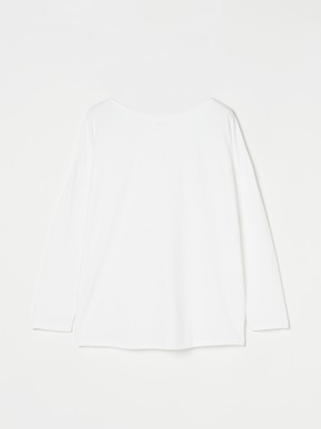 Powdery cotton l/s boat neck tee 詳細画像