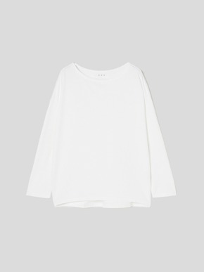 Powdery cotton l/s boat neck tee 詳細画像