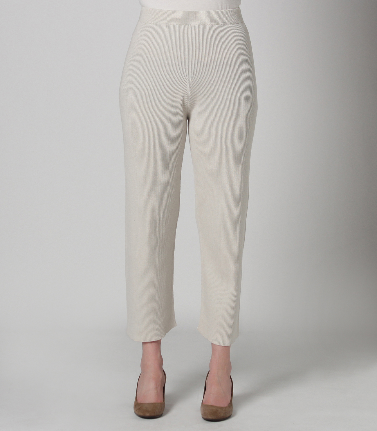 Silky organic cotton rib pant｜スリードッツ オフィシャルオンライン