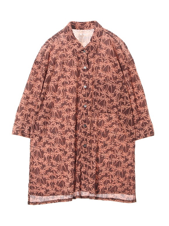 Palm print 3/4slv shirt