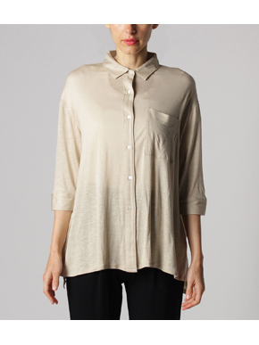 Palm print 3/4slv shirt|スリードッツ オフィシャルオンラインショップ