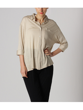 Palm print 3/4slv shirt|スリードッツ オフィシャルオンラインショップ