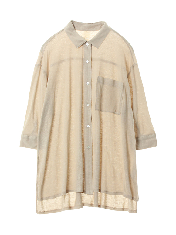 Palm print 3/4slv shirt|スリードッツ オフィシャルオンラインショップ