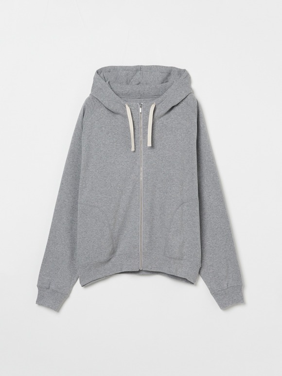 Organic cotton knit zip hoody