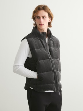 Men's corduroy down vest 詳細画像