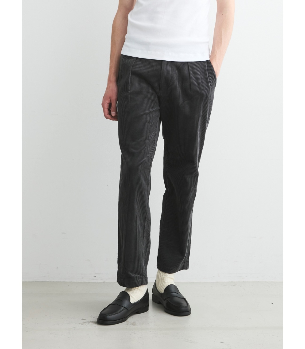 Men's corduroy shirring pants｜スリードッツ オフィシャル 