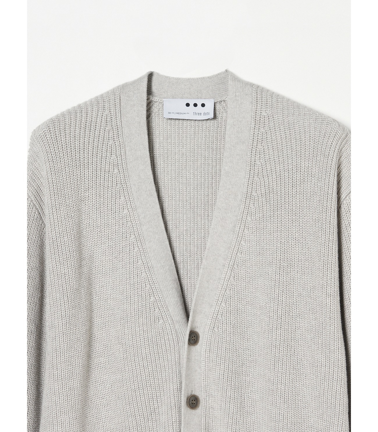 Men's cotton cashmere v neck cardigan 詳細画像 lt grey 2