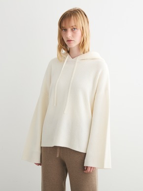 Washable wool cashmere hooded pullover 詳細画像